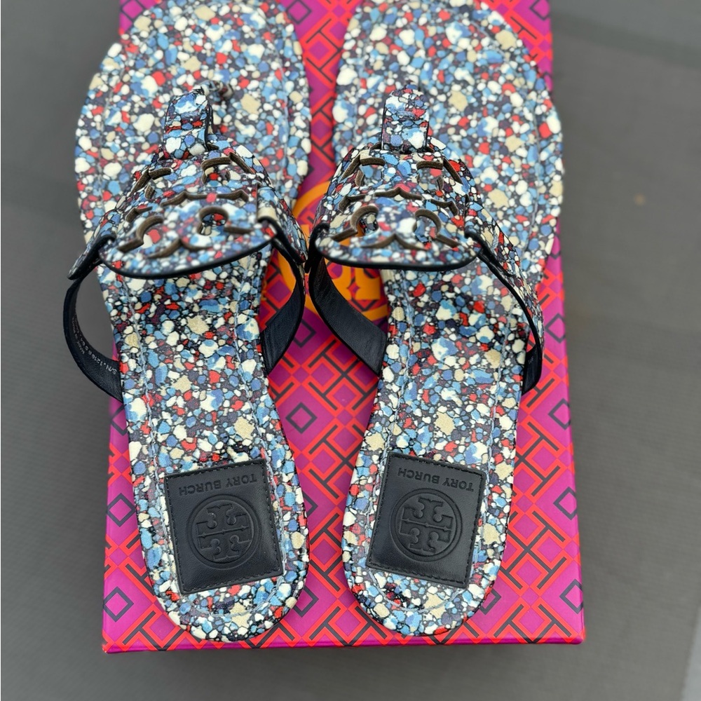 Tory Burch Multicolor Linosa Patterned Miller San… - image 1